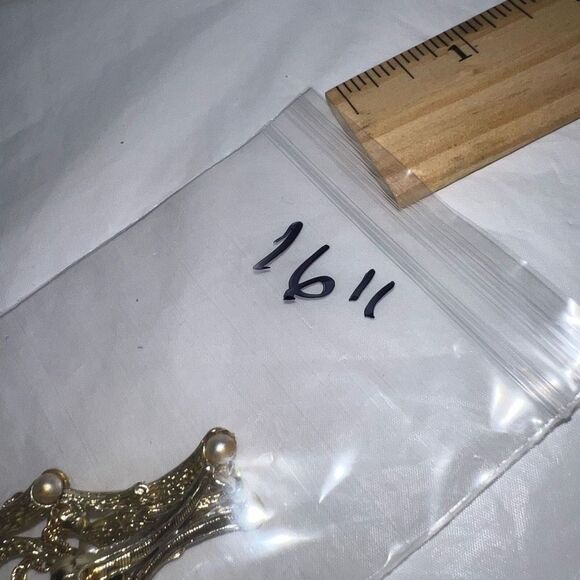 Vintage MCM Gold Tone With Faux Pearl Branch Choker Necklace - Picture 6 of 6